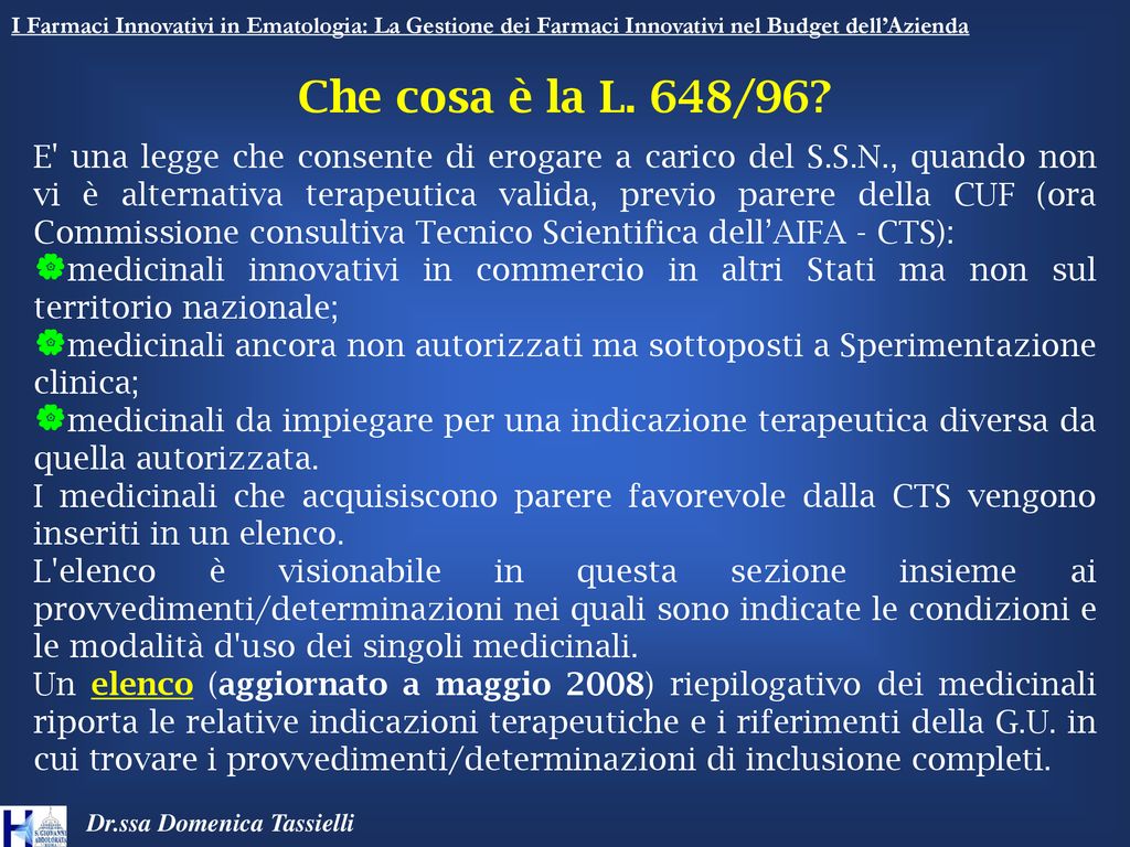 La Gestione Dei Farmaci Innovativi Nel Budget Dellazienda Ppt Scaricare